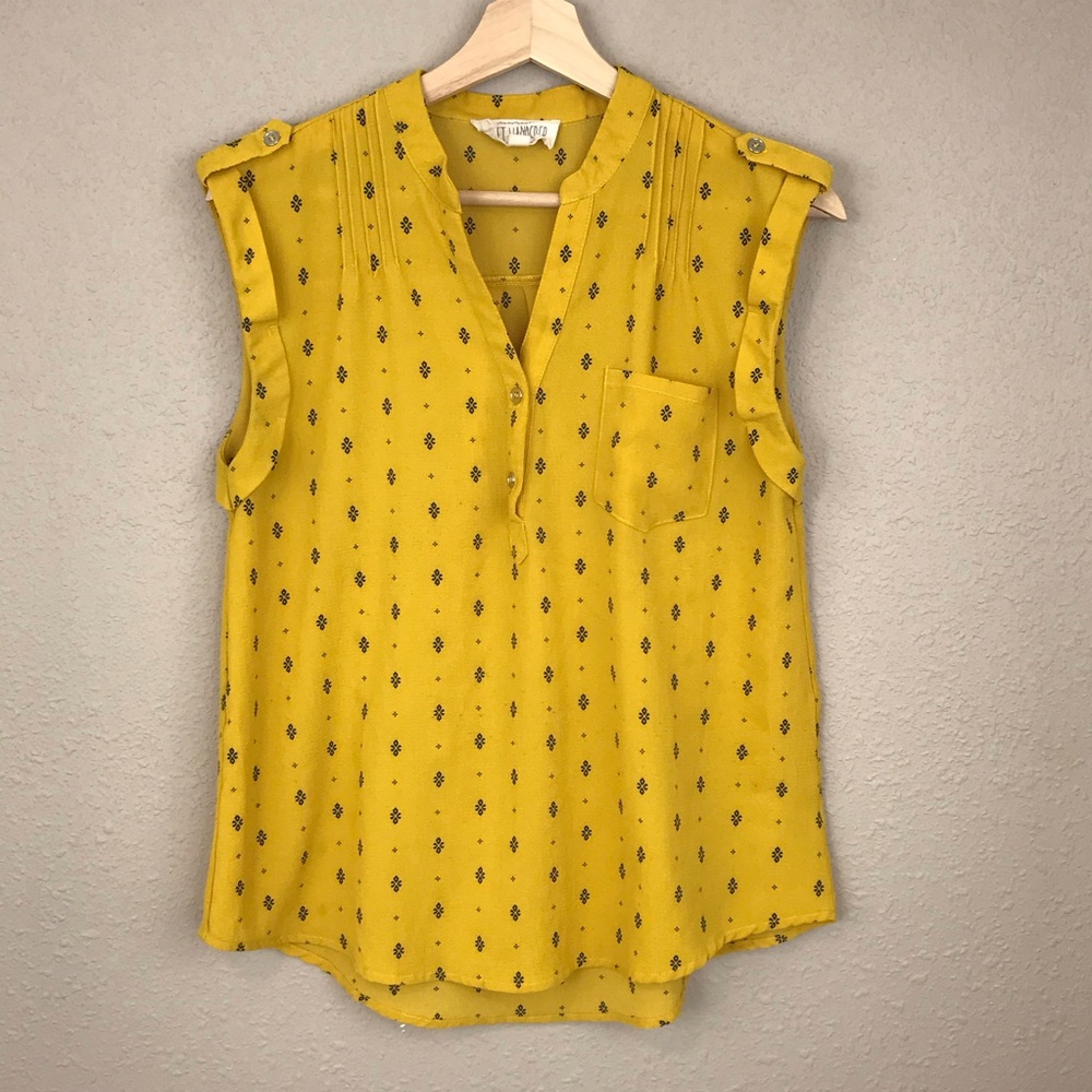 Sweet Wanderer mustard yellow sleeveless top
